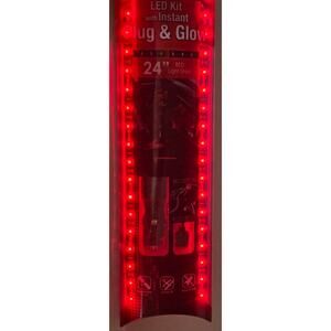 Type S Plug & Glow 24" Red LED Light Strips Kit 12V Car Interior